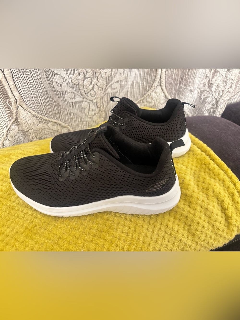 Skechers Women’s Black Mesh Slip-On Athletic Sneakers